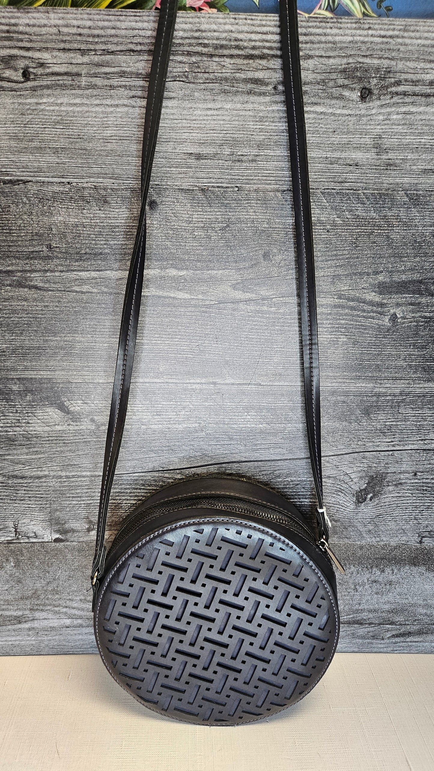 Sashenka Dark Navy Circular Bag (20cmx8cm)