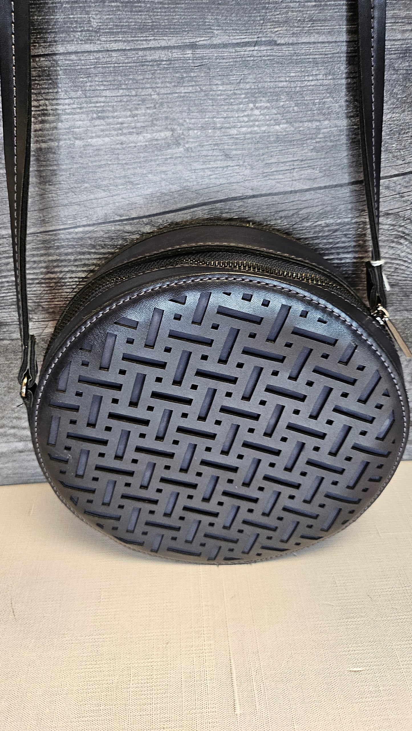 Sashenka Dark Navy Circular Bag (20cmx8cm)