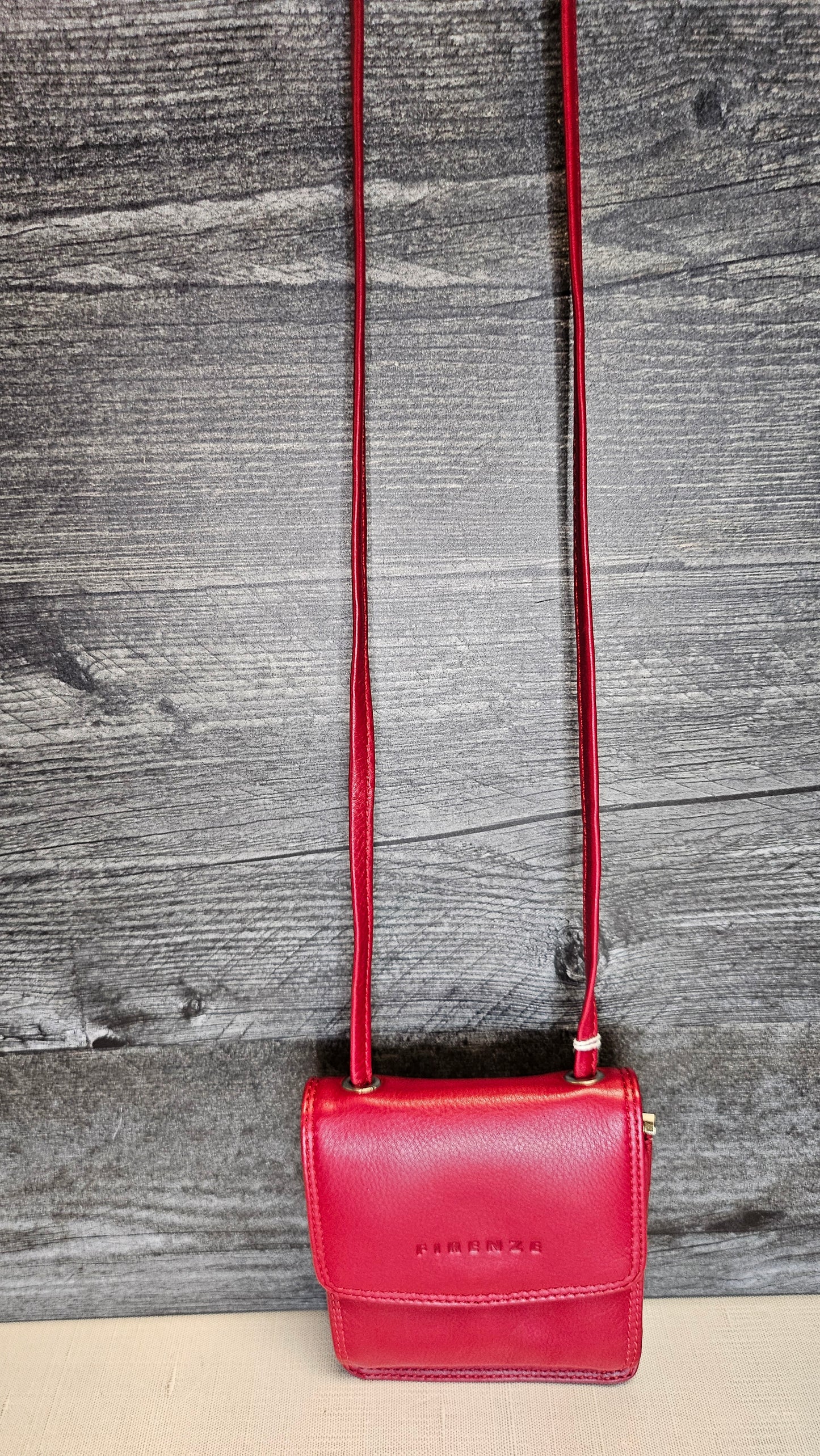 Firenze Red Small Crossbody Purse Bag (10cmx13cm)