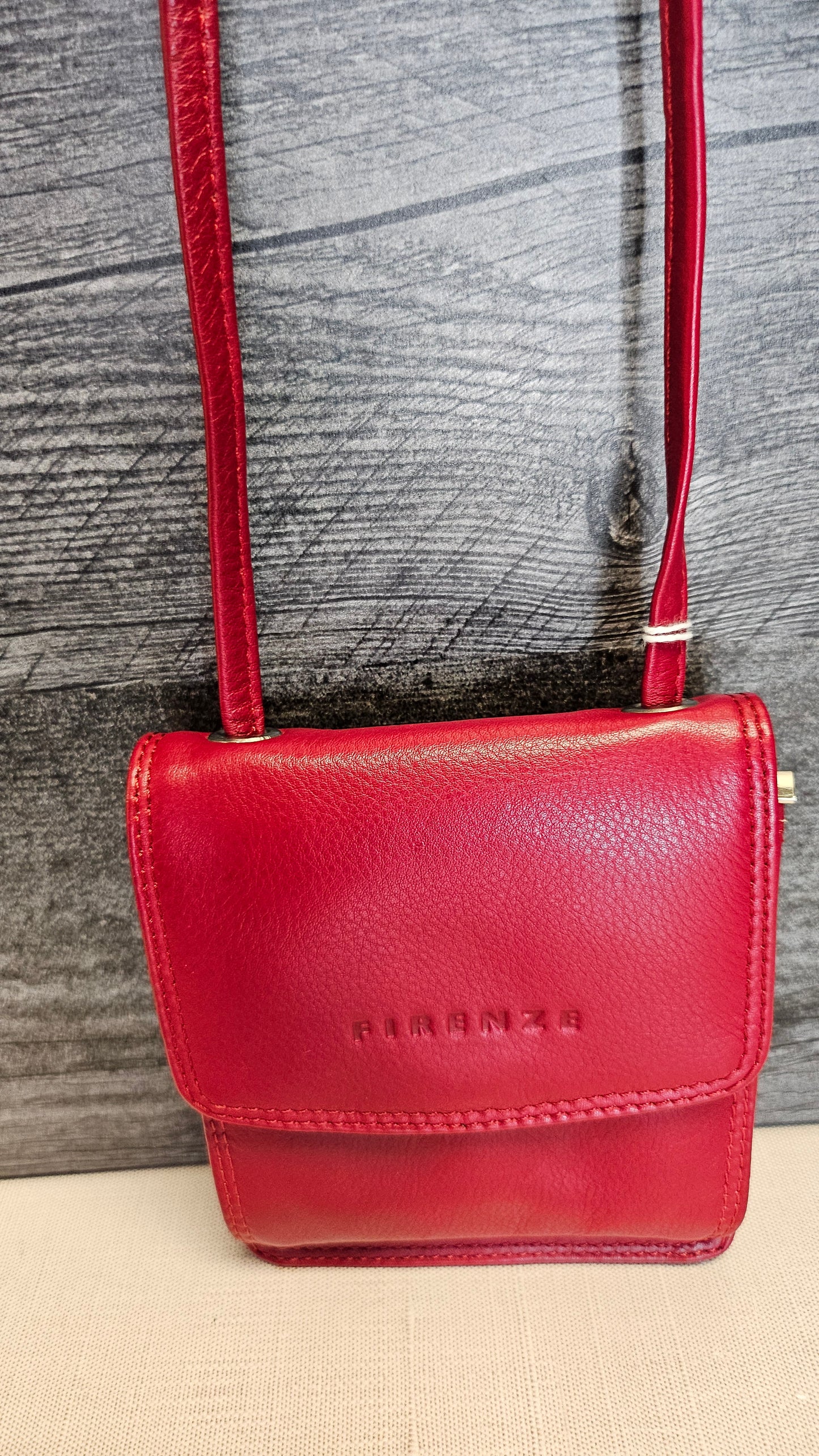 Firenze Red Small Crossbody Purse Bag (10cmx13cm)