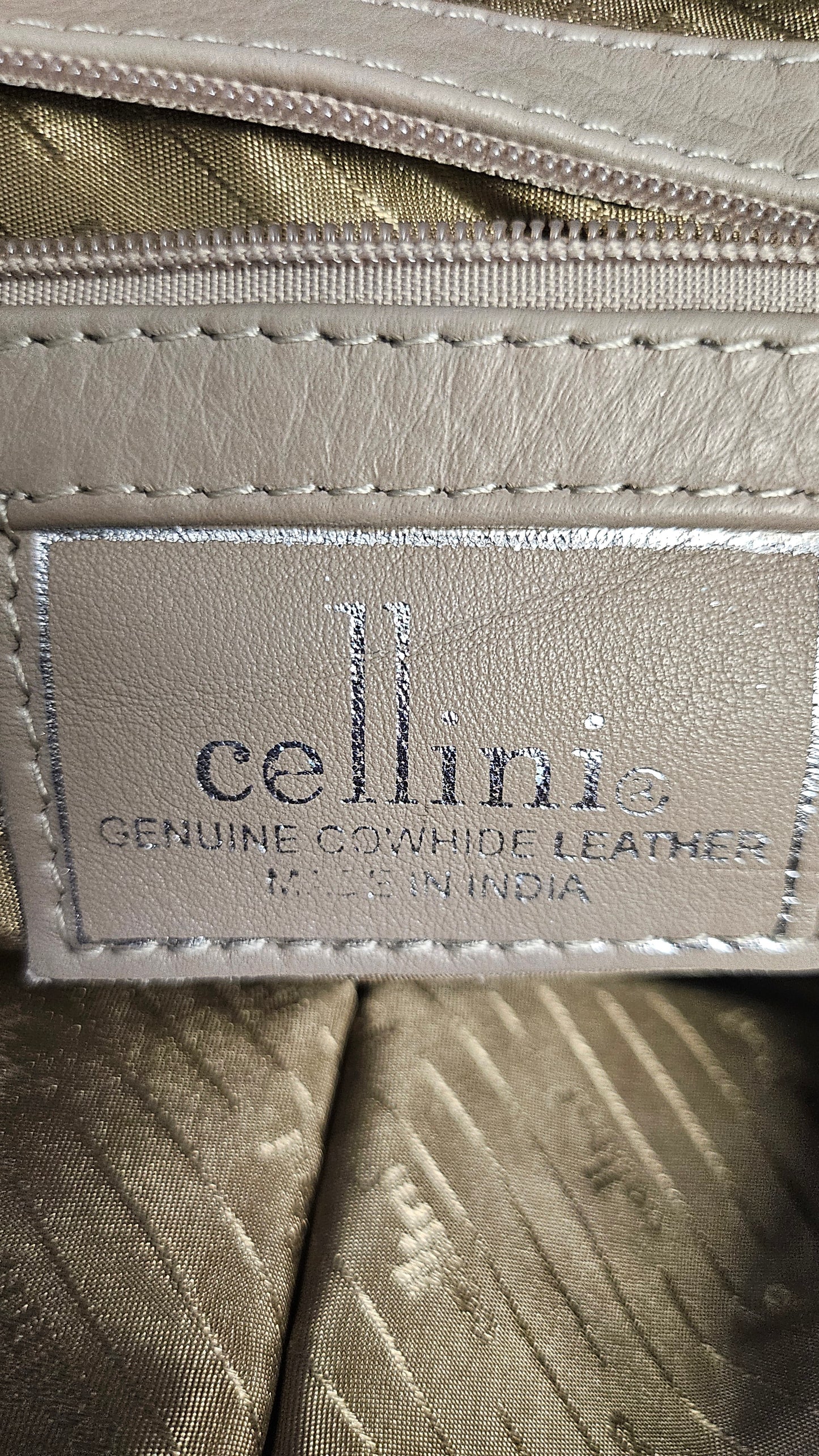 Cellini Taupe Leather Bag BNWT (36x24x9cm)