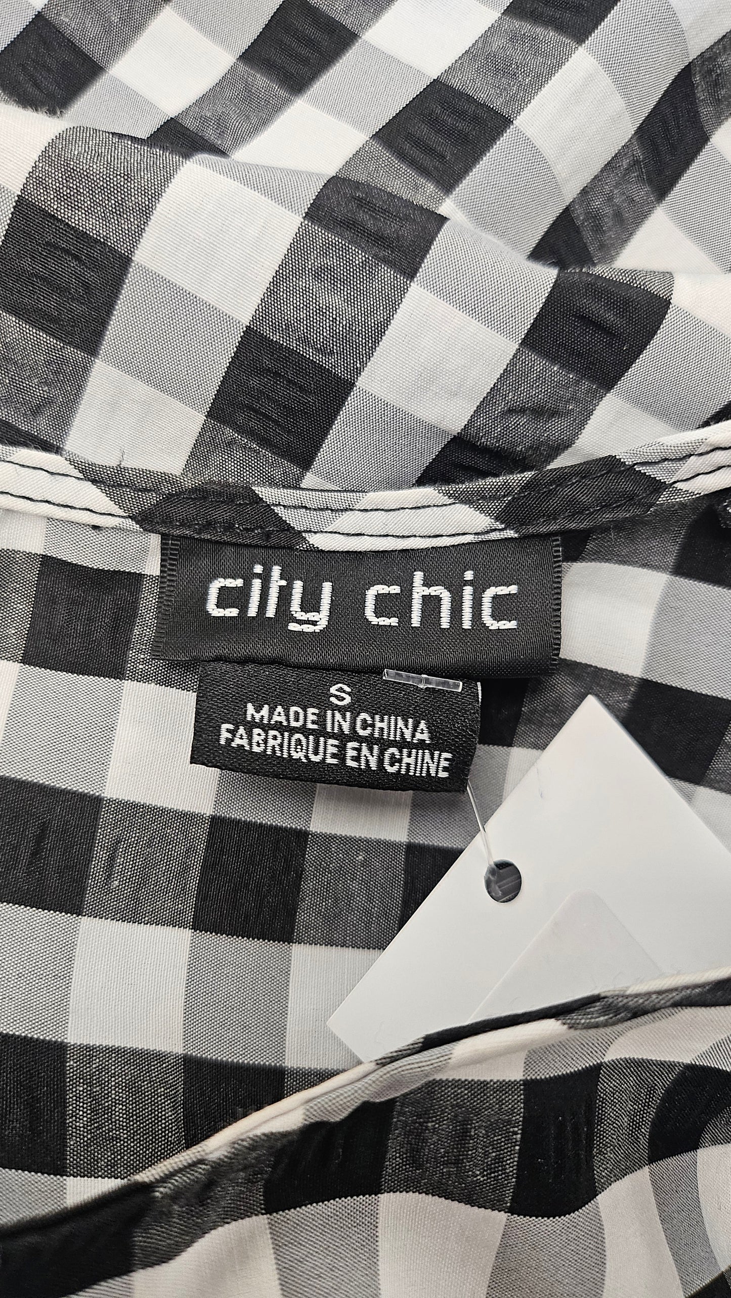 City Chic Check Gingham Smock Dress (16-18)