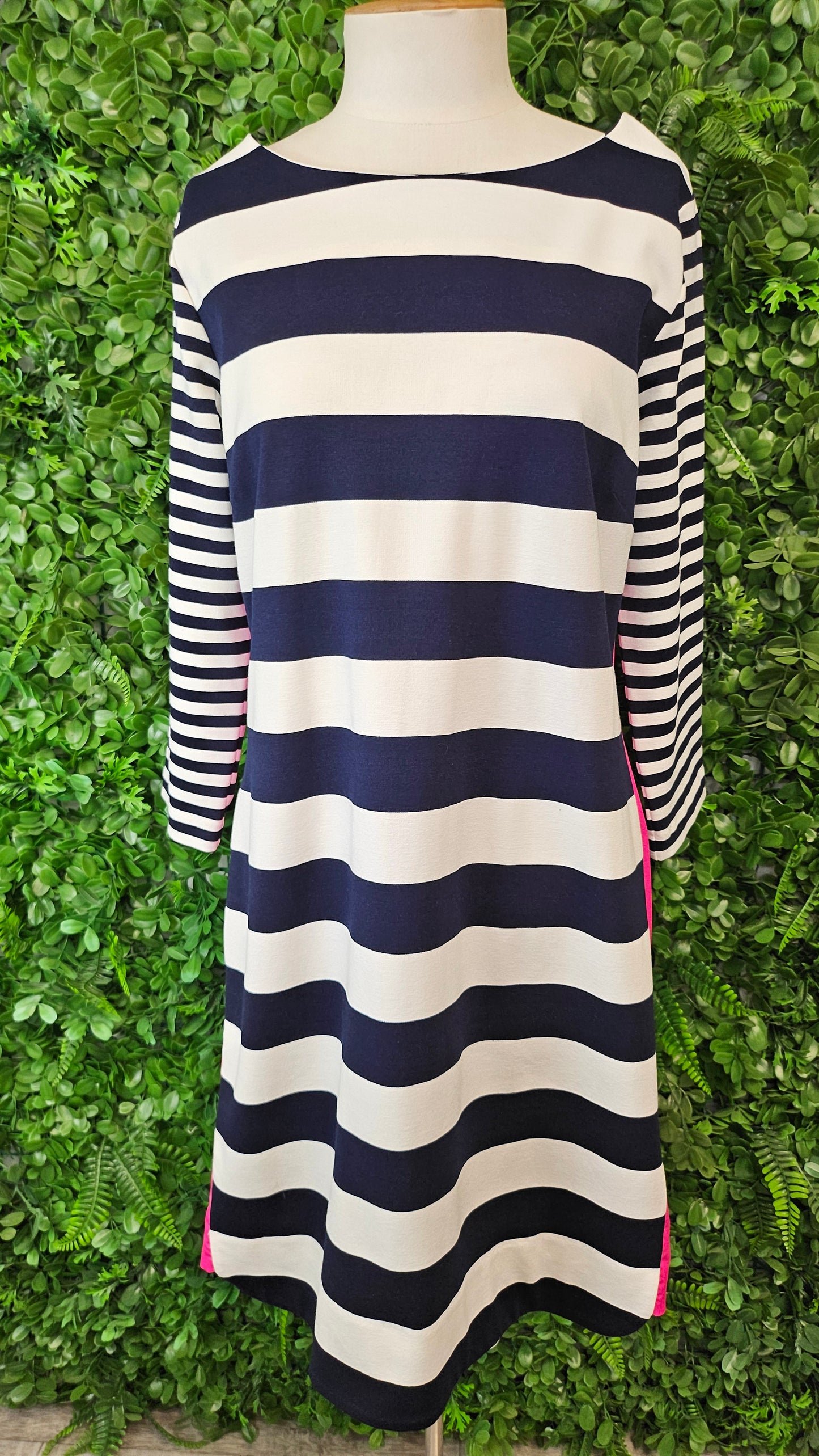 Foil Stripe Shift Dress (14)