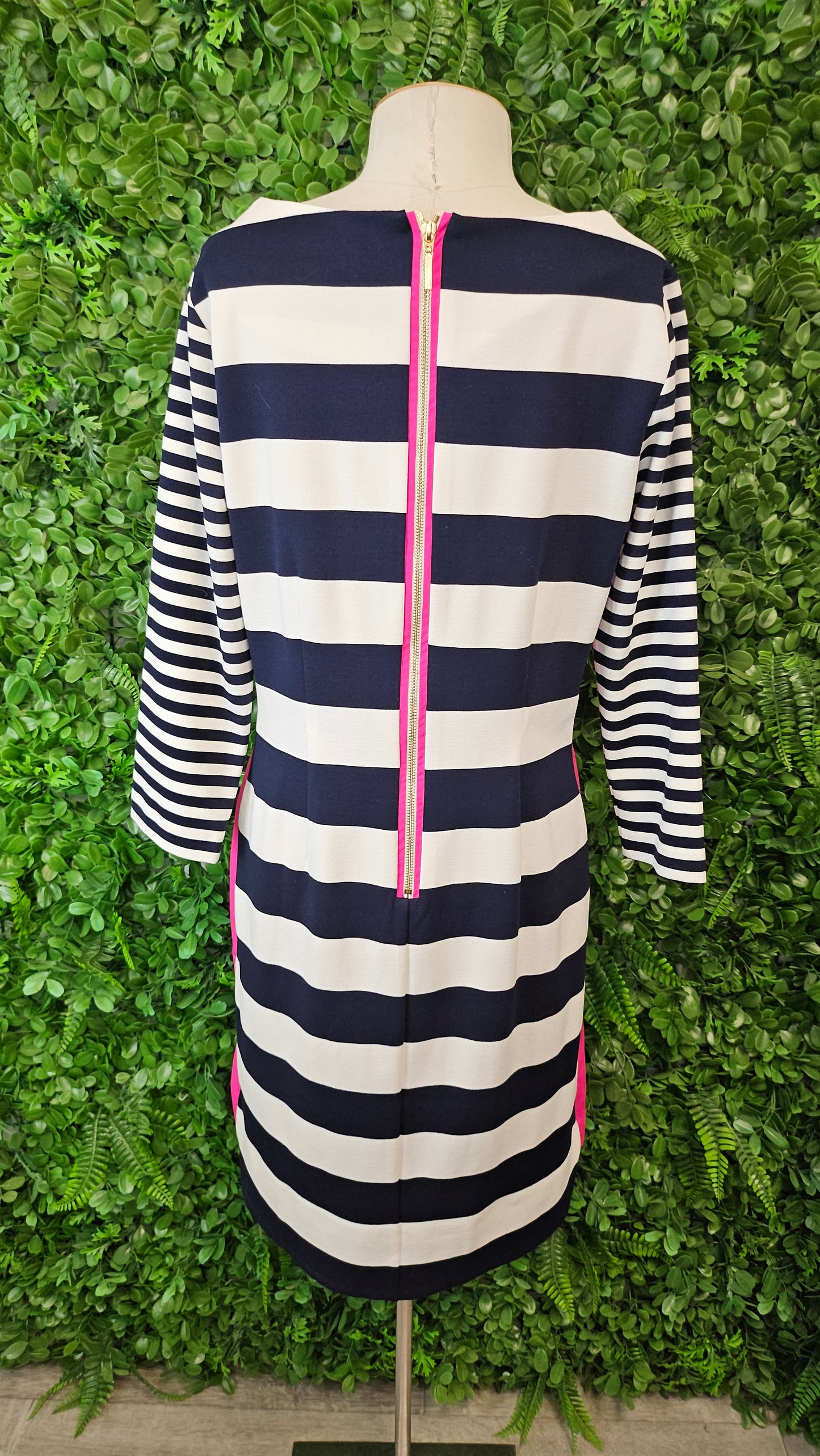 Foil Stripe Shift Dress (14)