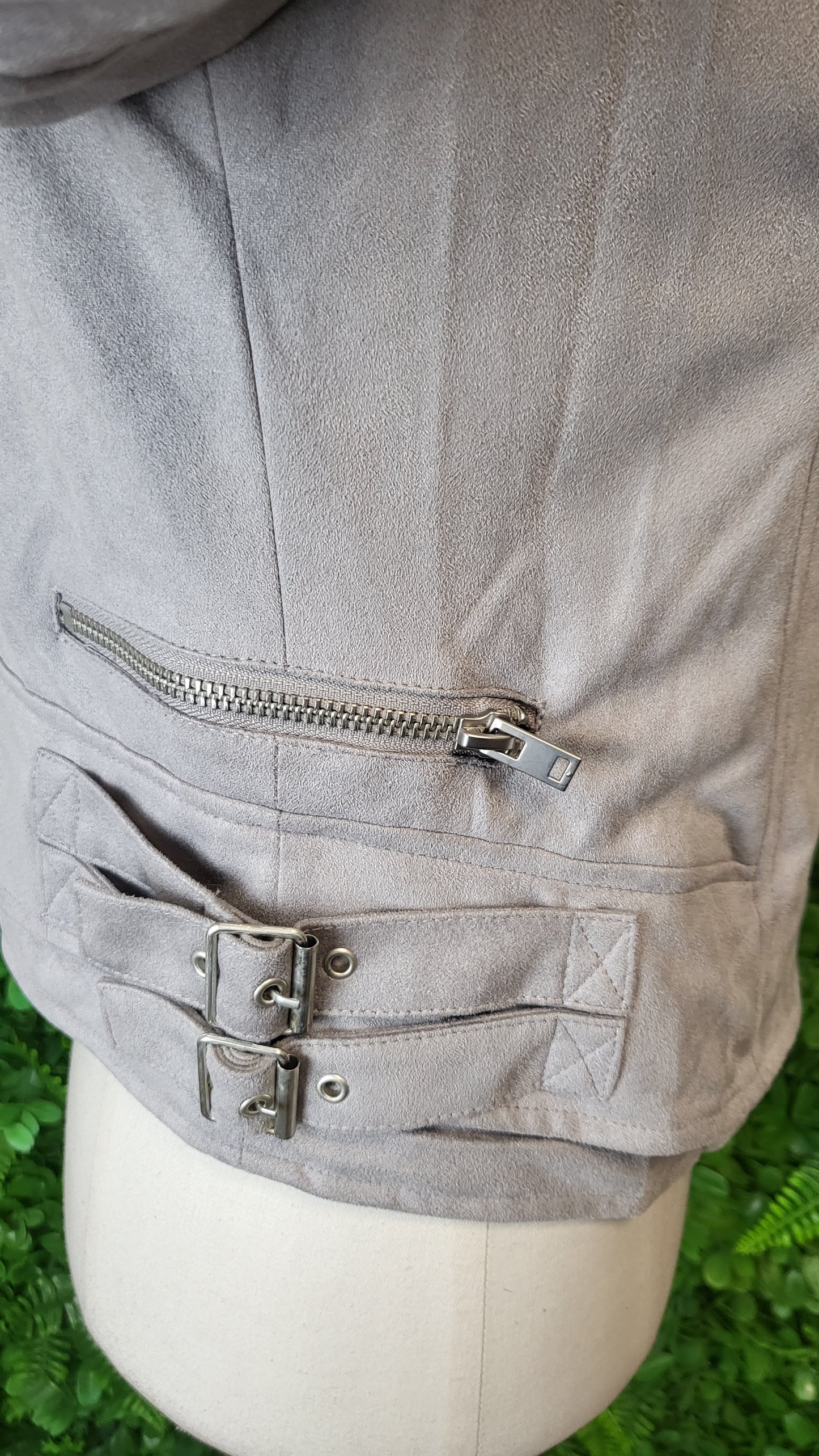 Decjuba Grey Suede & Pleather Jacket (10)