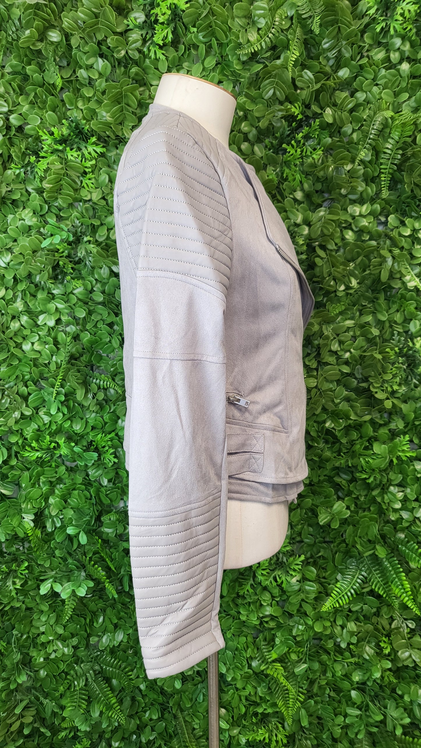 Decjuba Grey Suede & Pleather Jacket (10)
