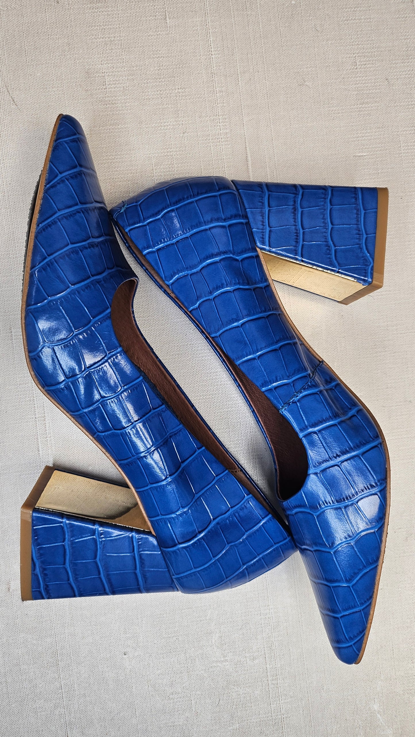 Mi Piaci Blue Leather Heel (37)