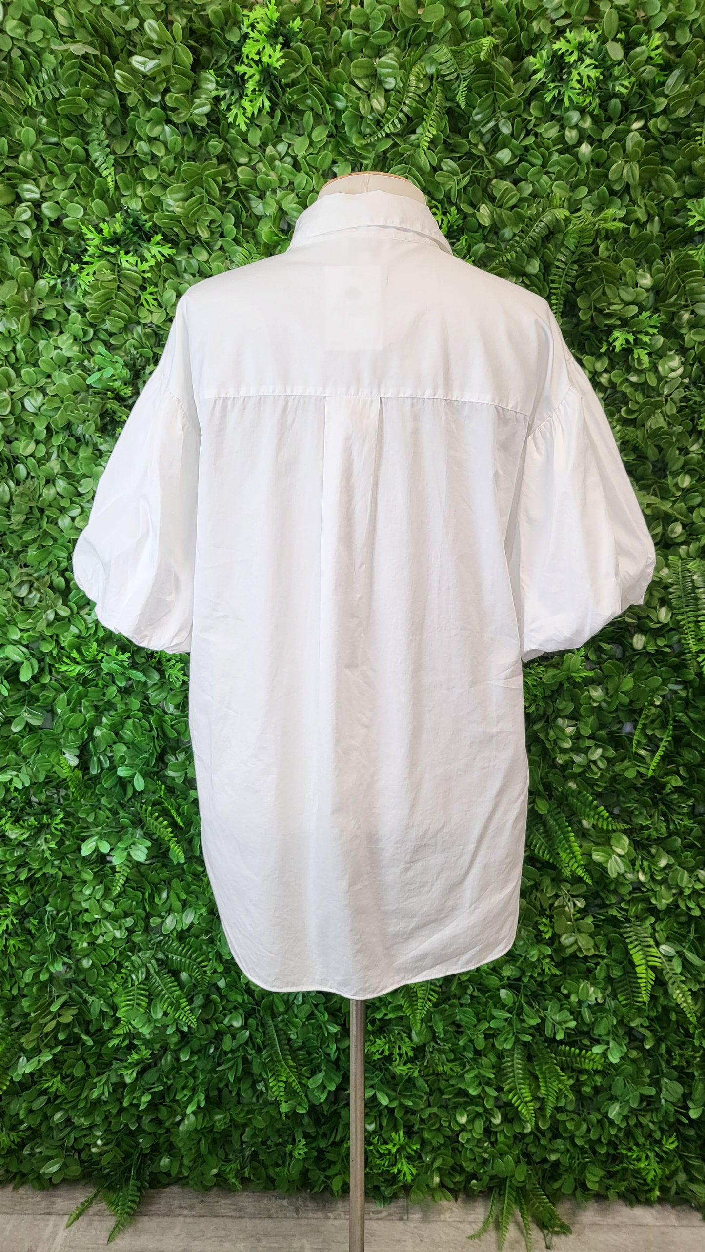 Witchery White Mid Puff Sleeve Shirt (6-8)