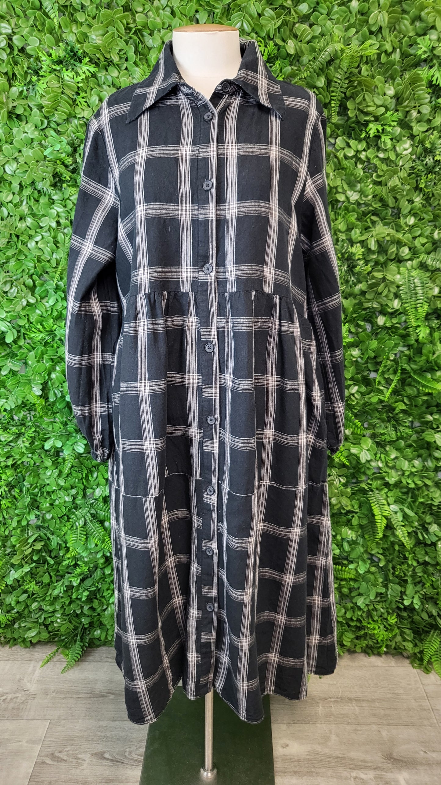 Thing Thing Check Linen Shirt Dress (14)