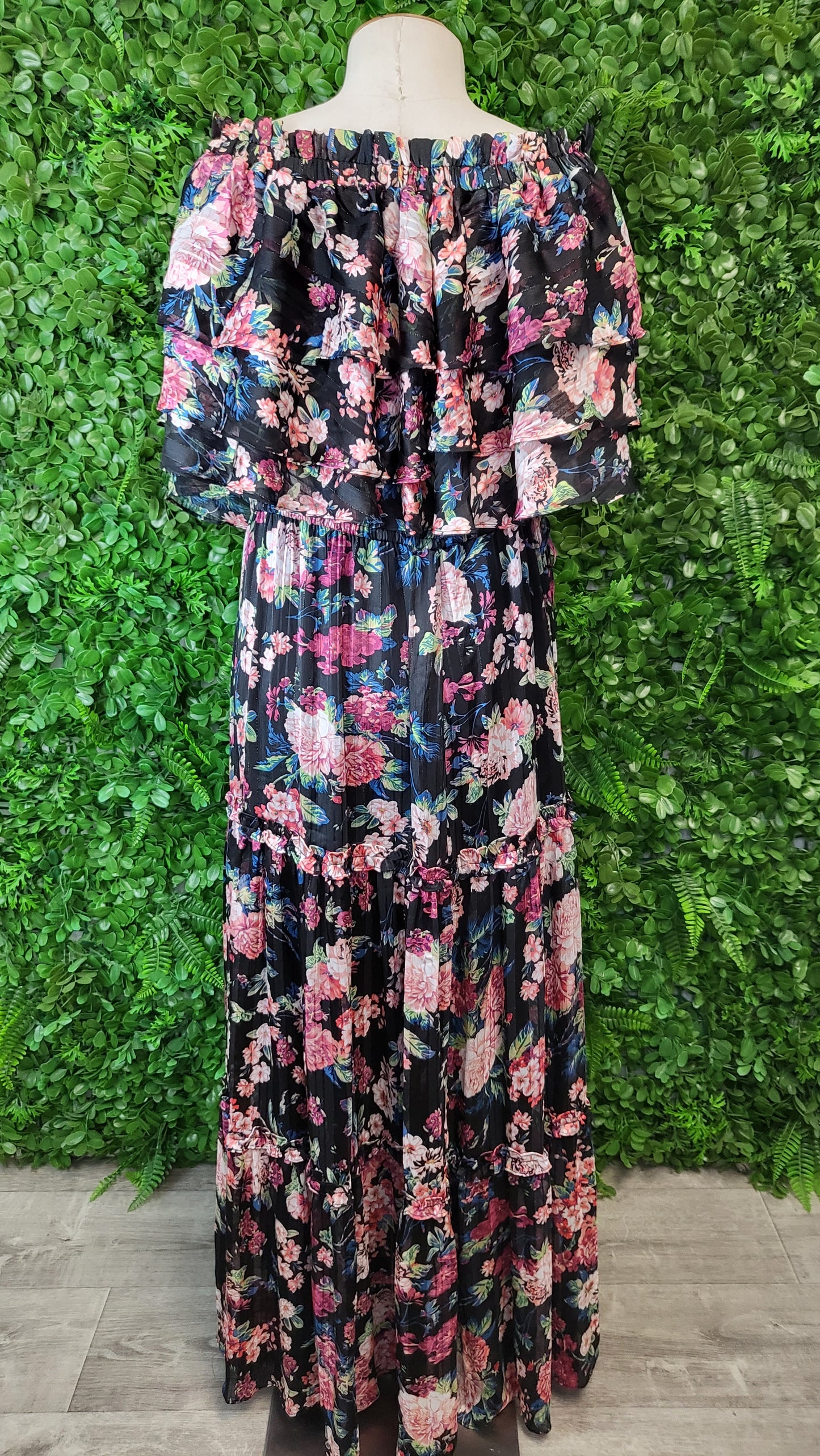Stella Royal Floral Off Shoulder Dress (14-16)