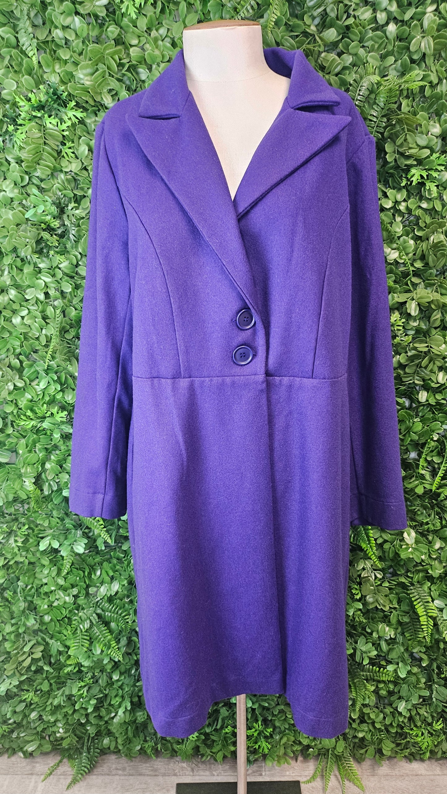 TCD Purple Wool Blend Coat (14-16)