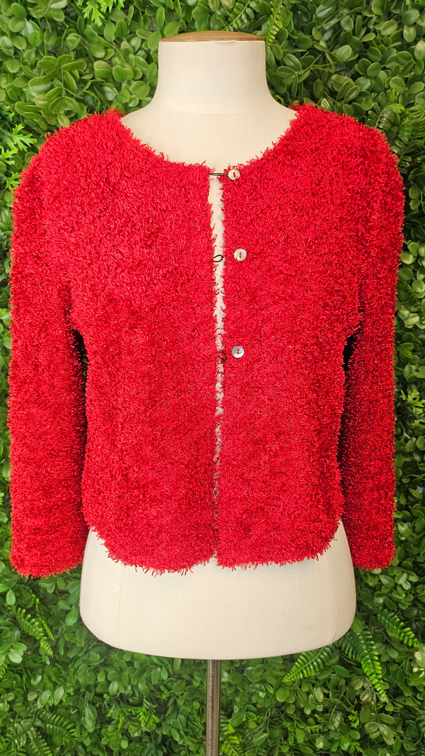 Annah Stretton Red Boucle Cardi Knit (10-12)