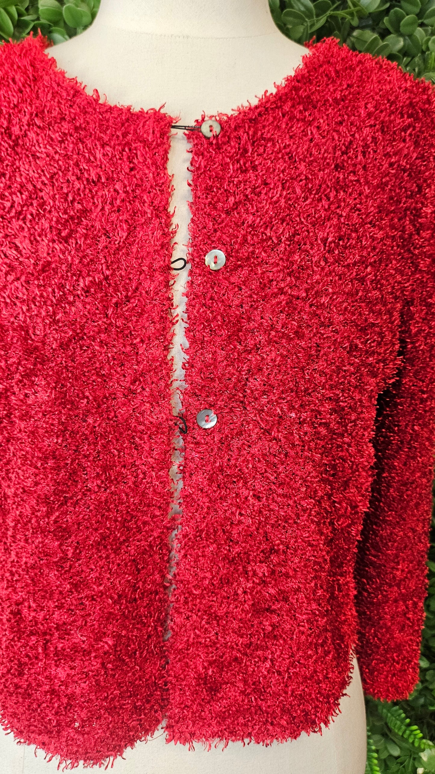 Annah Stretton Red Boucle Cardi Knit (10-12)