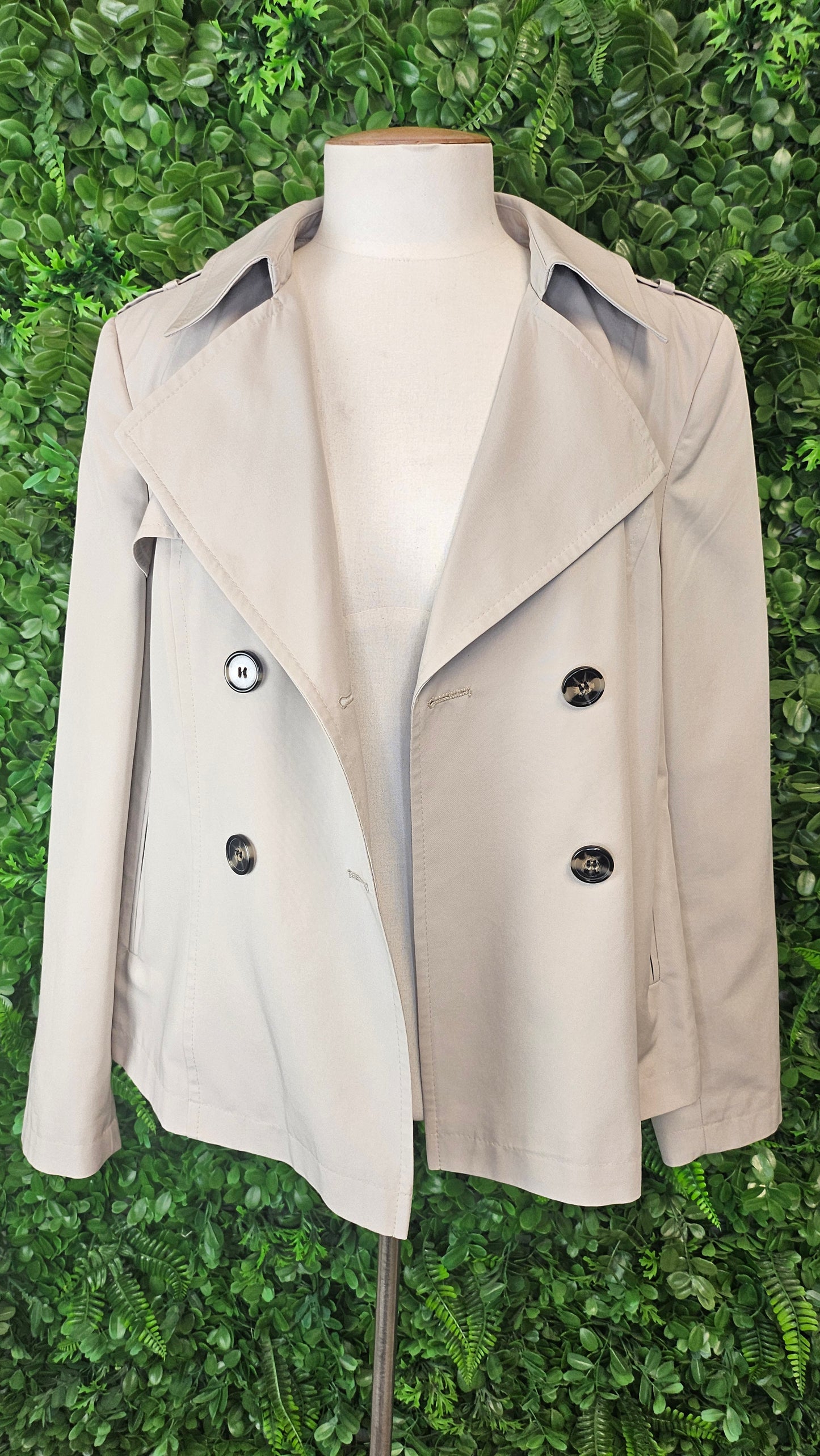 M&S Neutral Cropped Trench Coat (14)