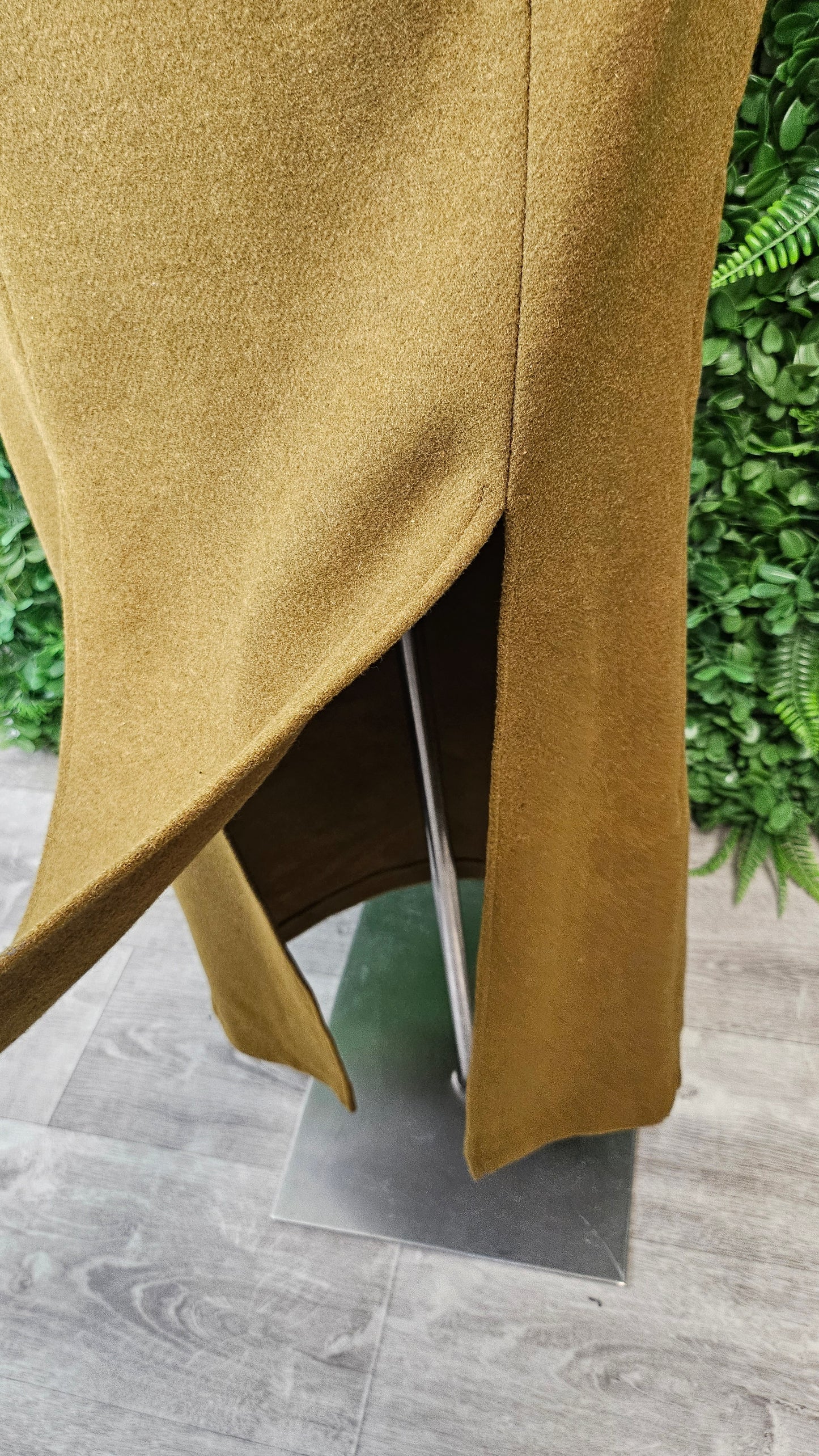 9Nine Olive Wool Split Skirt (8)