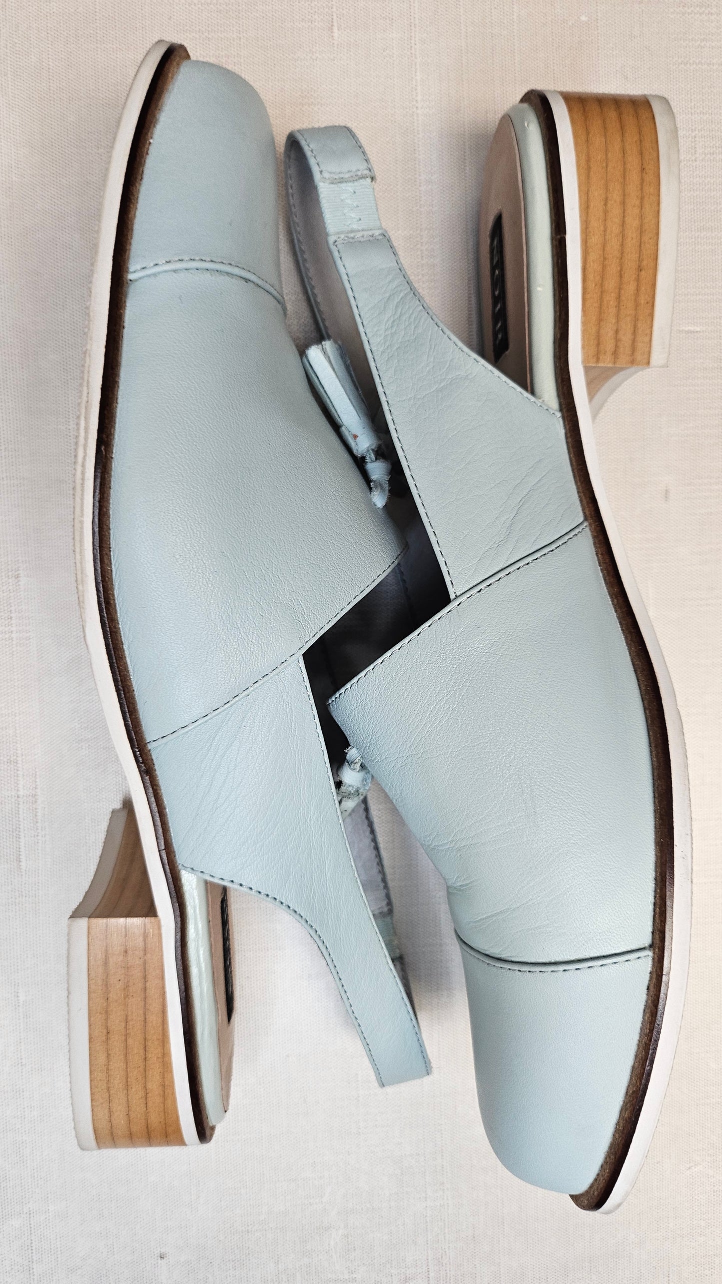 Noir Blue Leather Slingback (40)