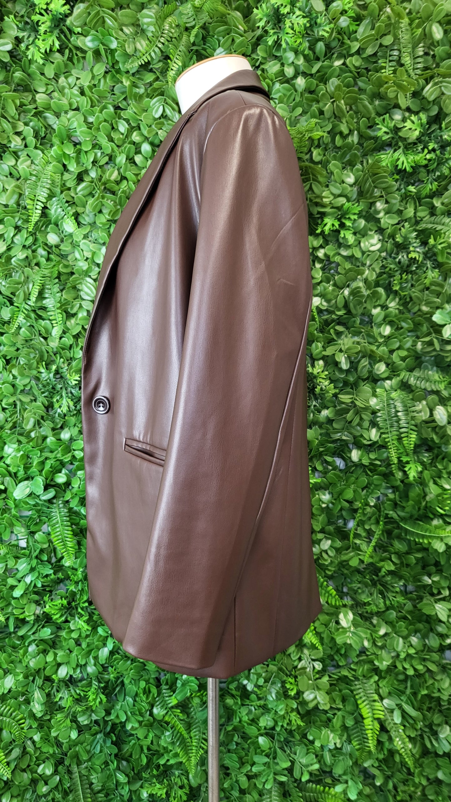 Jorge Chocolate Pleather Blazer (8-10)