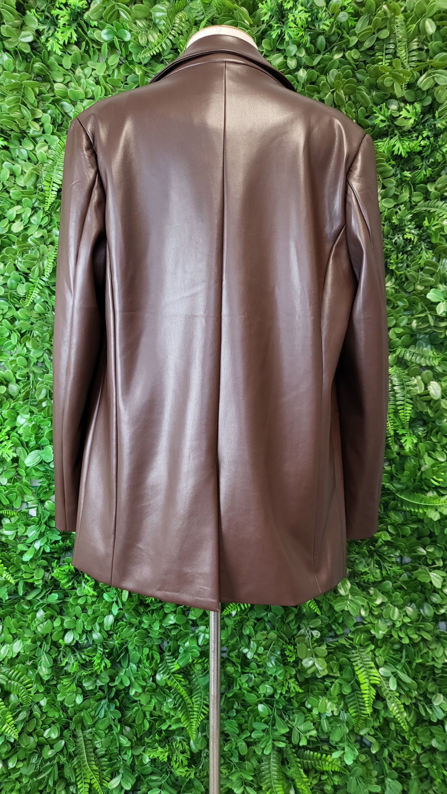 Jorge Chocolate Pleather Blazer (8-10)