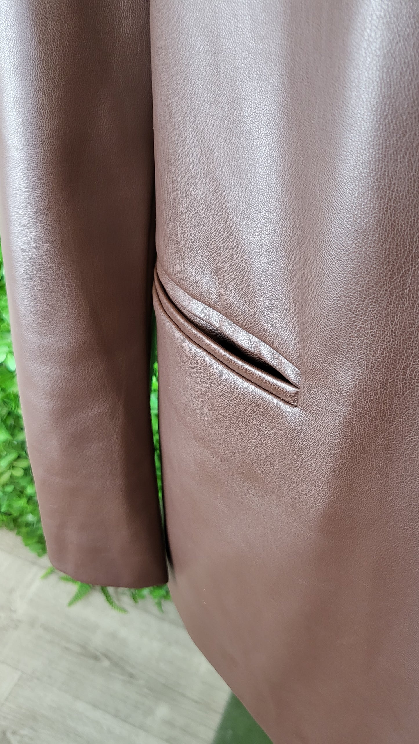 Jorge Chocolate Pleather Blazer (8-10)