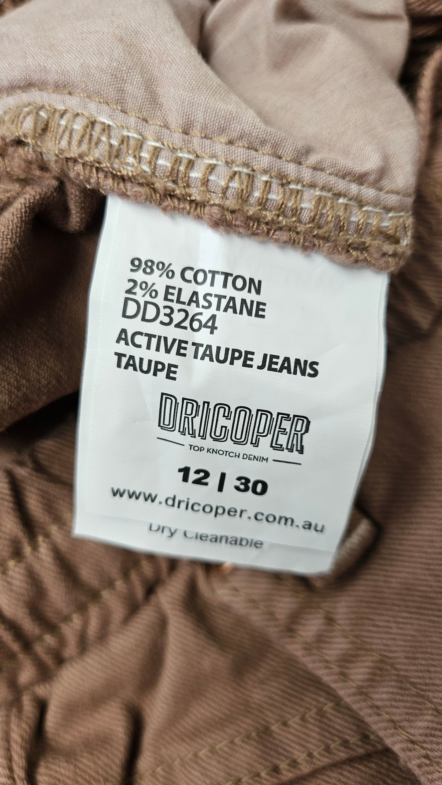 Dricoper Brown/Taupe Active Taupe Jeans BNWT (12)