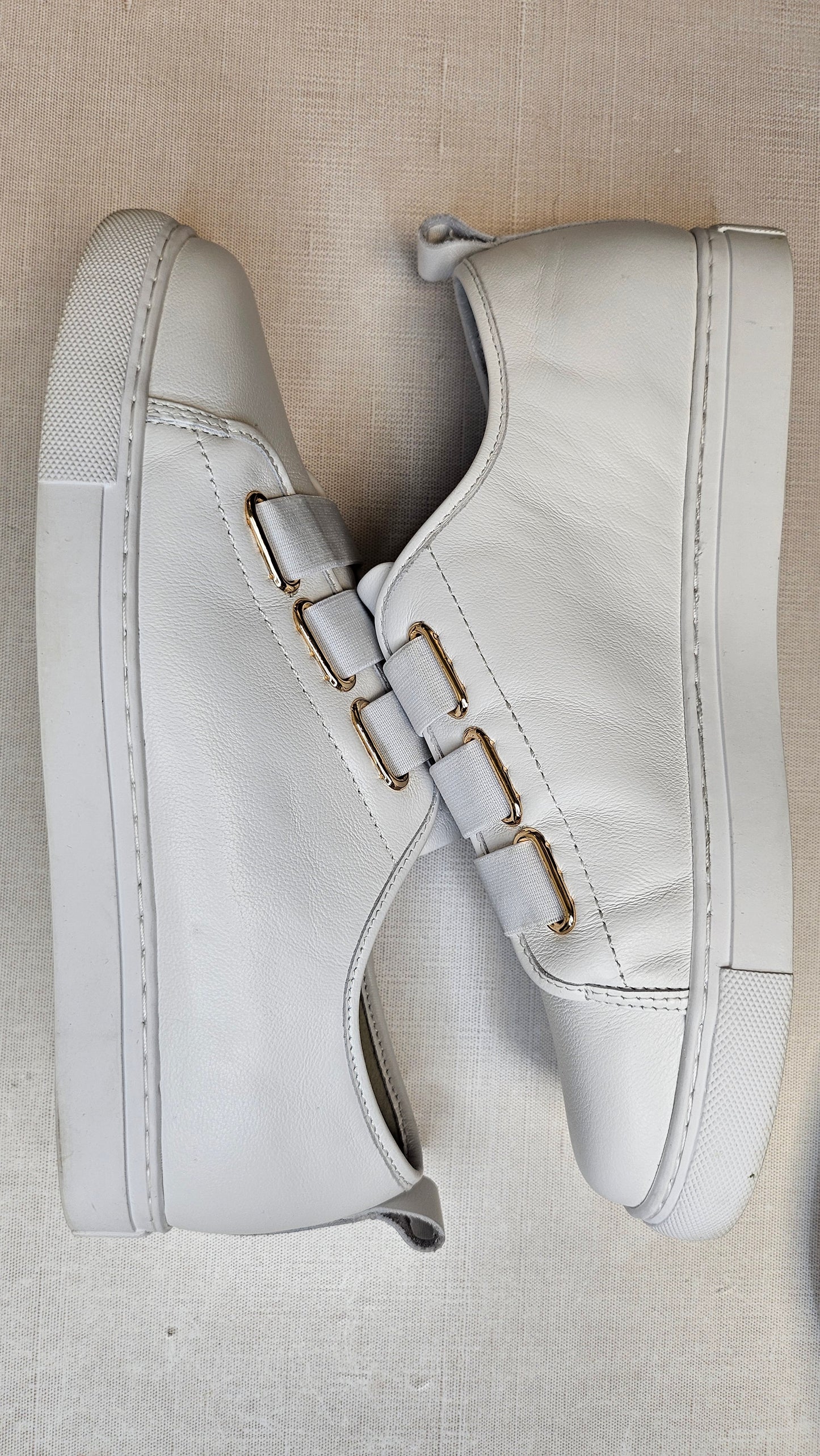 Florsheim White Leather Sneakers (40)