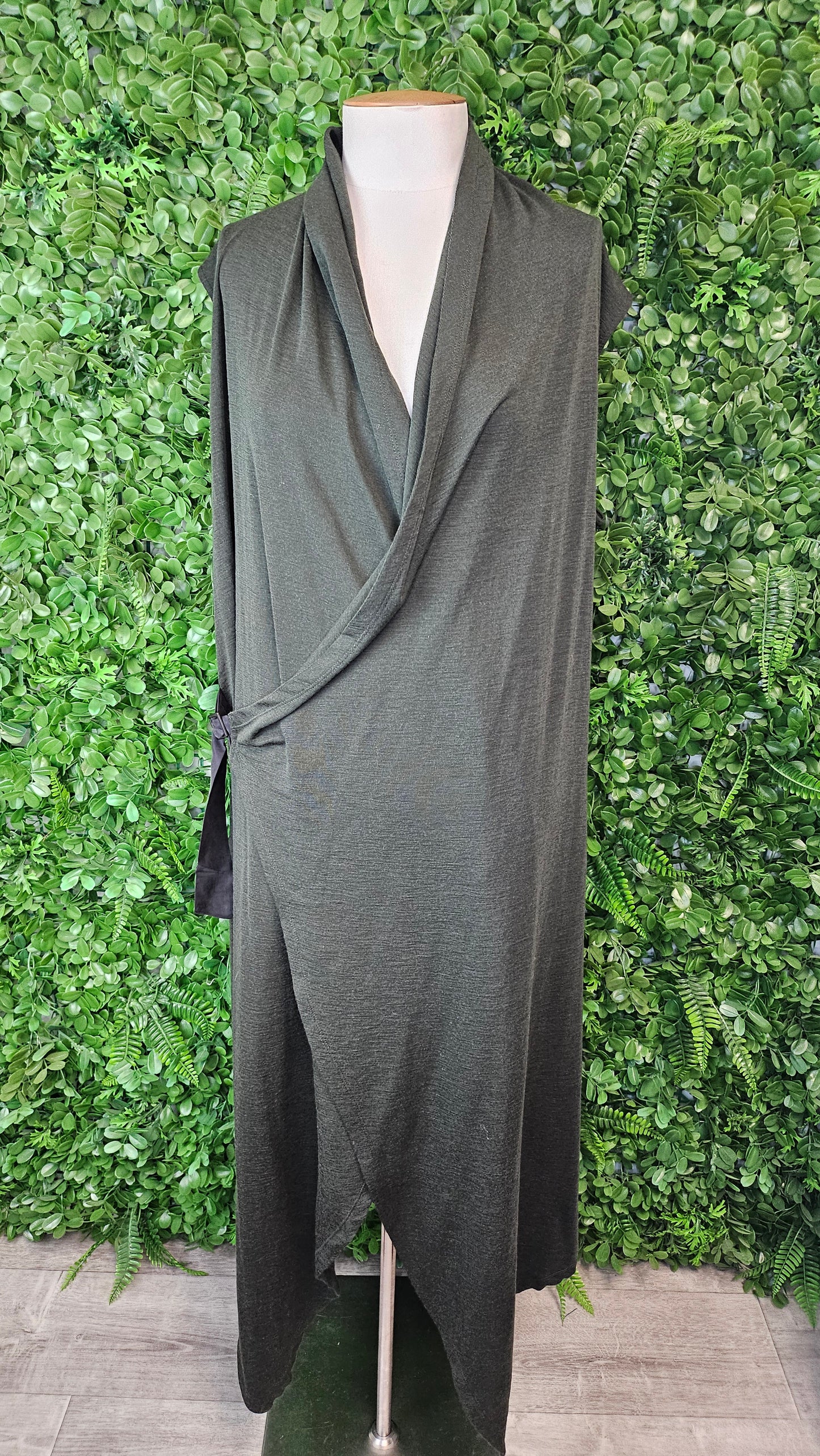 Foil Green Merino Long Vest (14-16)