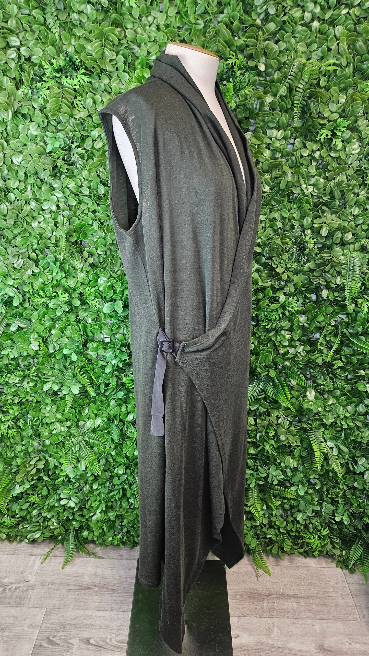 Foil Green Merino Long Vest (14-16)