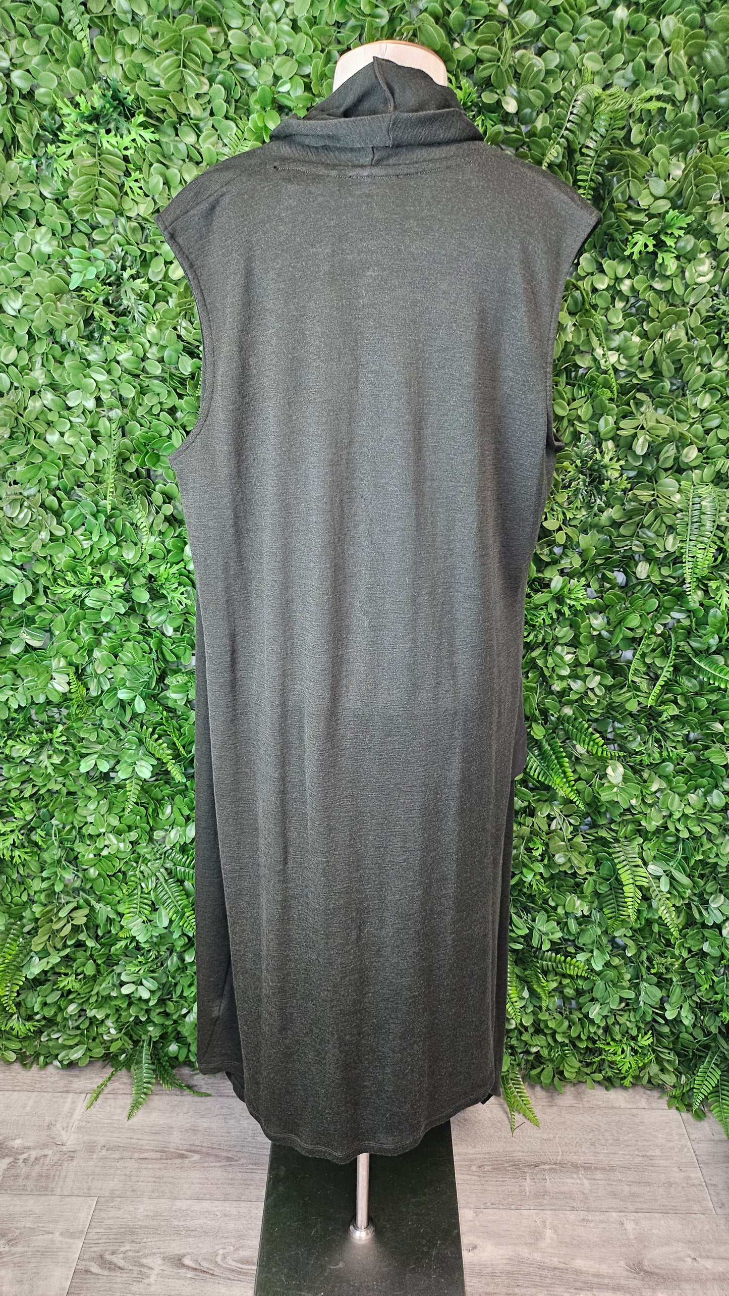 Foil Green Merino Long Vest (14-16)