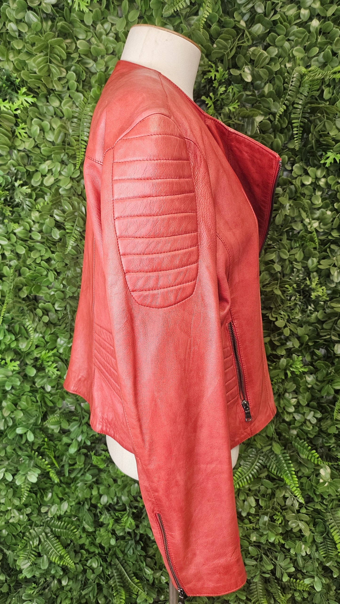 Vera Pelle Tomato Red Leather Jacket (14)