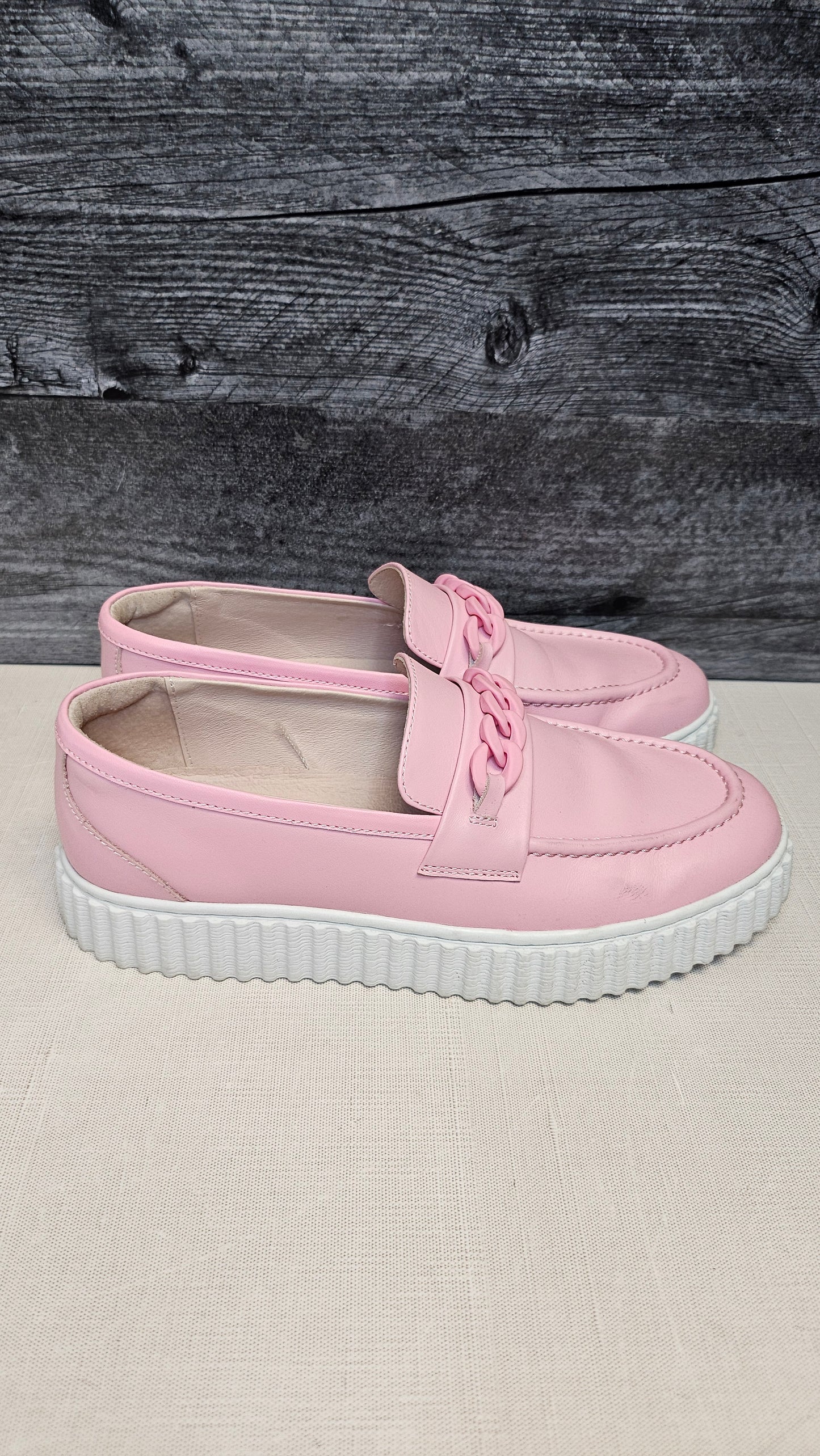 Valdo Pink Gleeme Loafers (39)