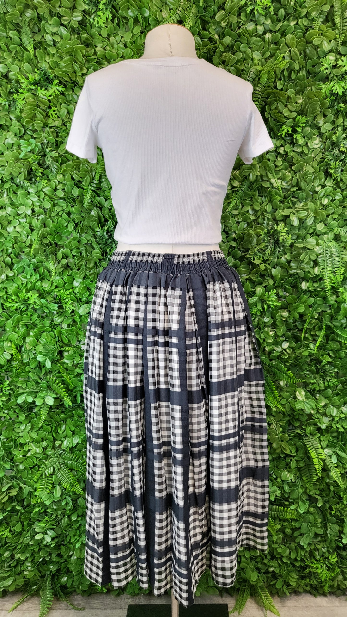 Drama The Label Black/White Gingham Skirt (8)