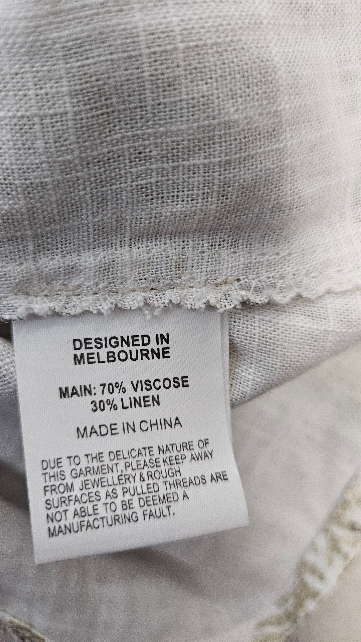 Once Was Gold Metallic Linen Blend Blouse (10-12)