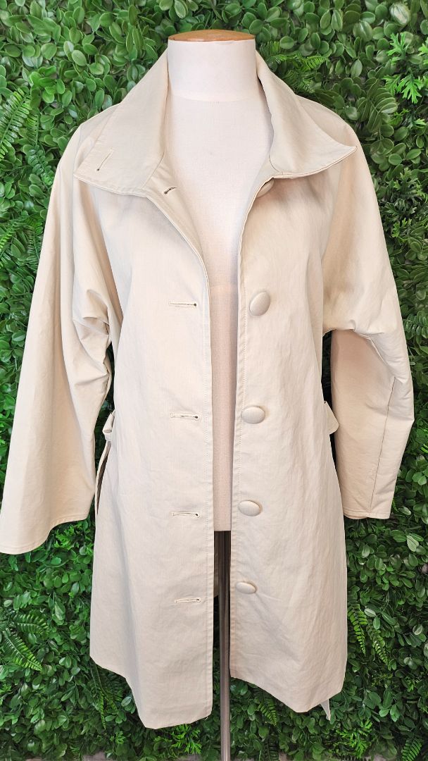 Untouched World Beige Midi Trench Coat (8)