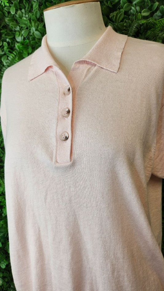 Humidity Pink Collar Knit Tee (12)