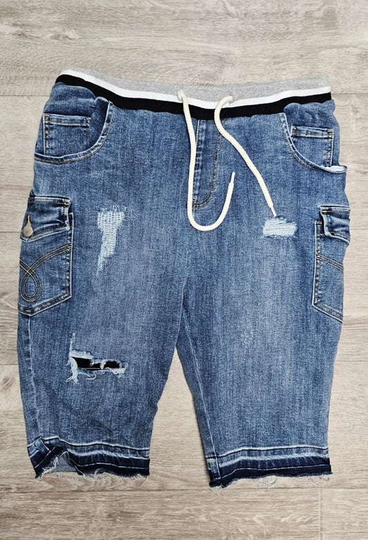 Style Laundry Distressed Denim Knee Length Short (14)