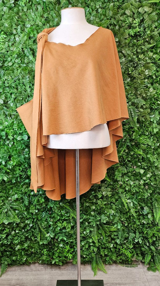 Boho Mustard Poncho Top OSFM