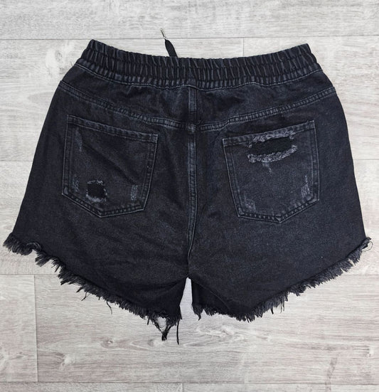 JunkFood Black Frayed Hem Shorts 14