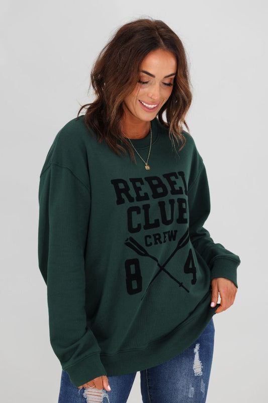 Shine On The Label Green Rebel Club Crew Sweat (12)