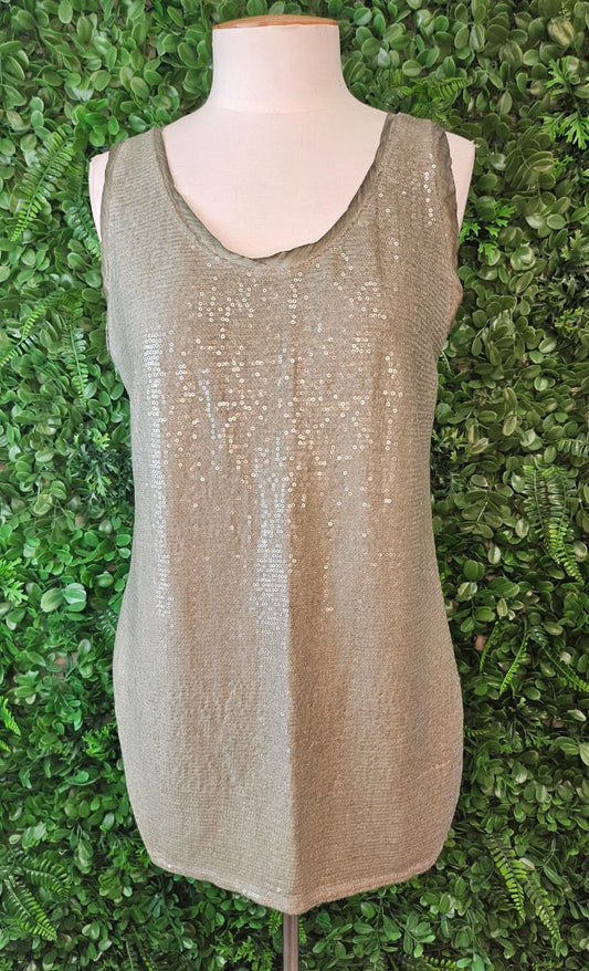 Made in Italy Sage Sequin Tank (12)