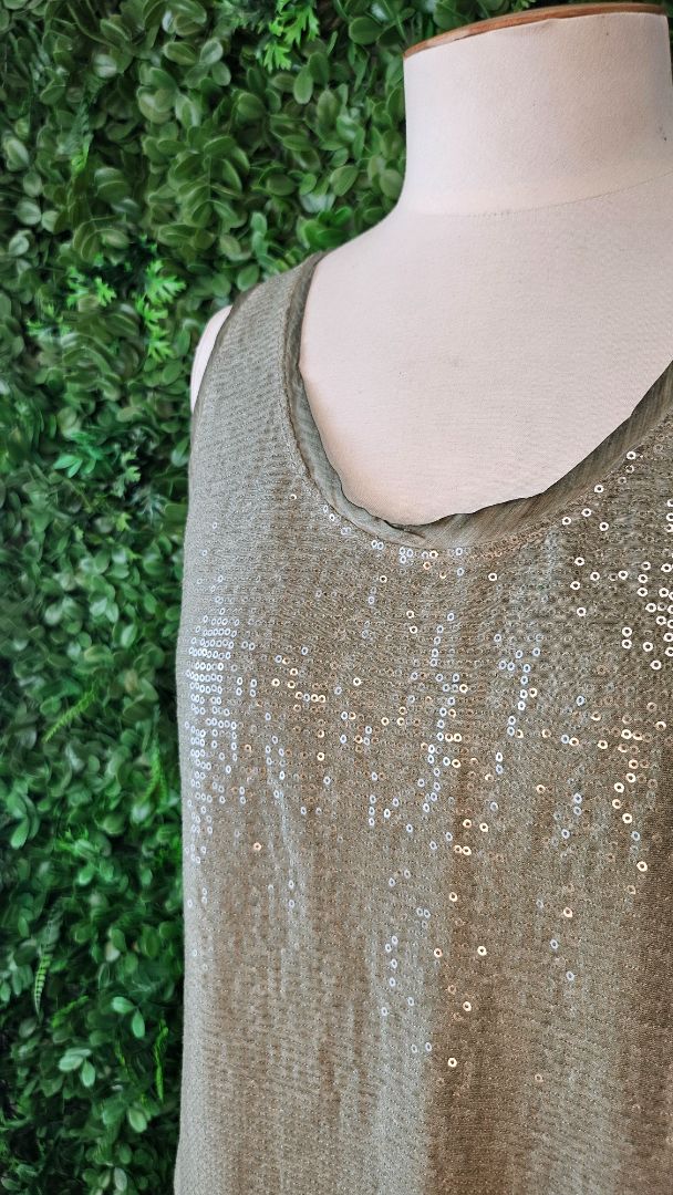 Made in Italy Sage Sequin Tank (12)