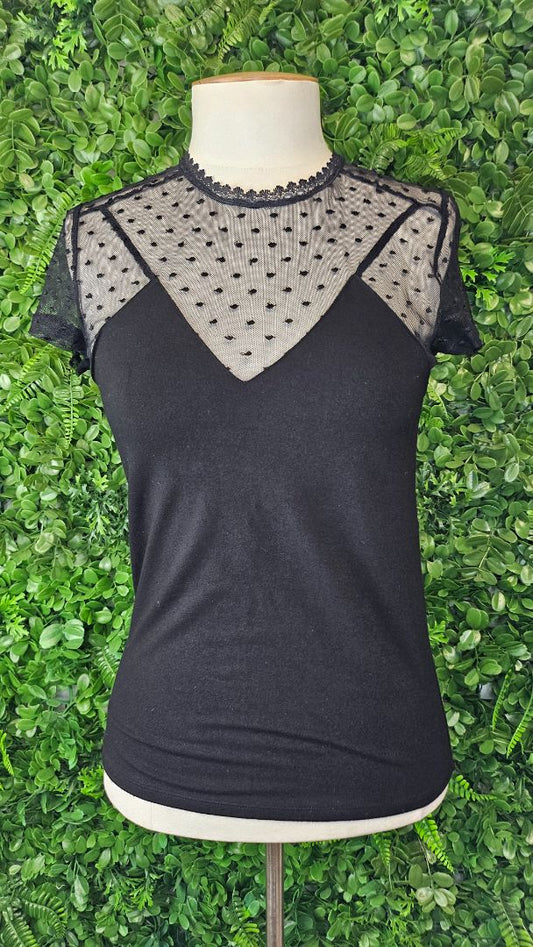 Forever New Black Mesh Top (8)