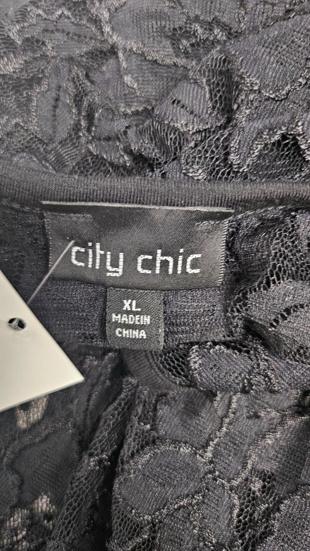 City Chic Black Lace Tunic (18)