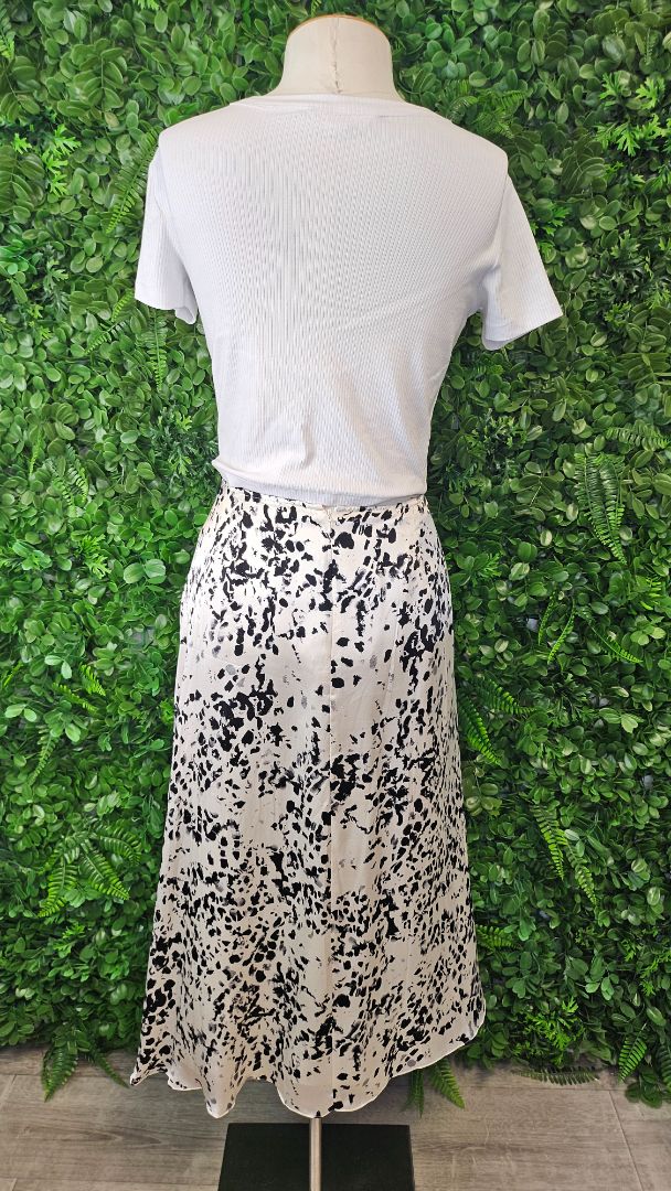 Meredith Black/White Silk Skirt (14)