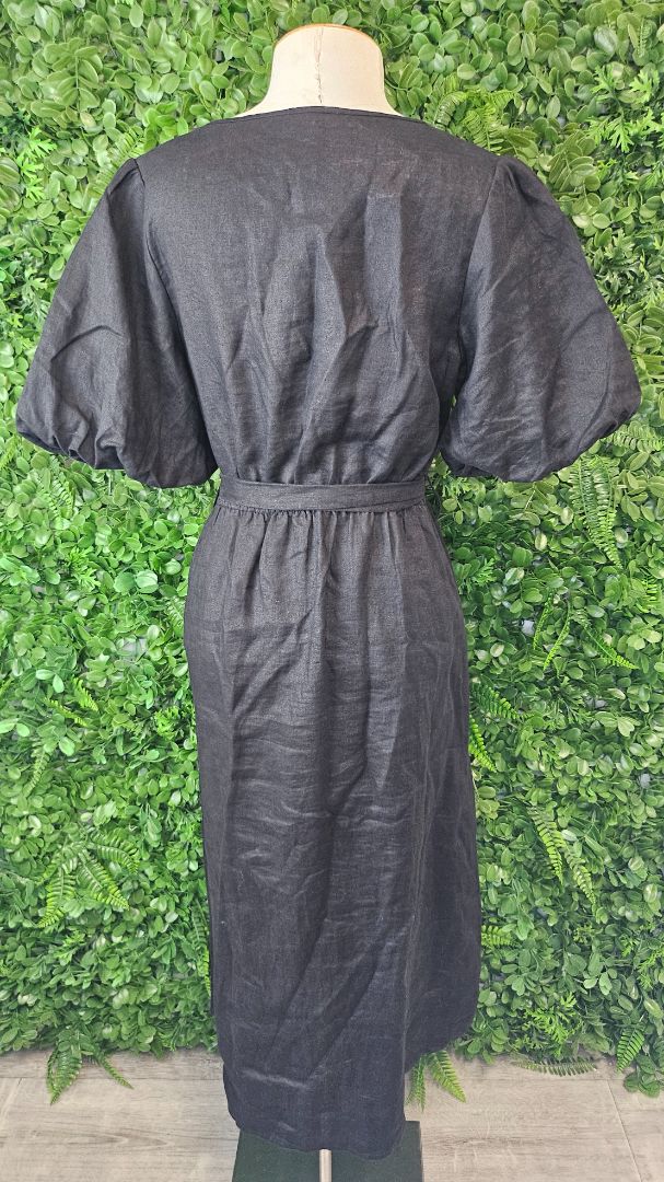 Aere Black Linen Dress (10)