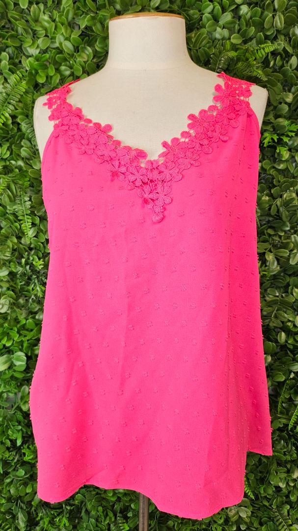 Unknown Pink Flocked Cami (14-16)