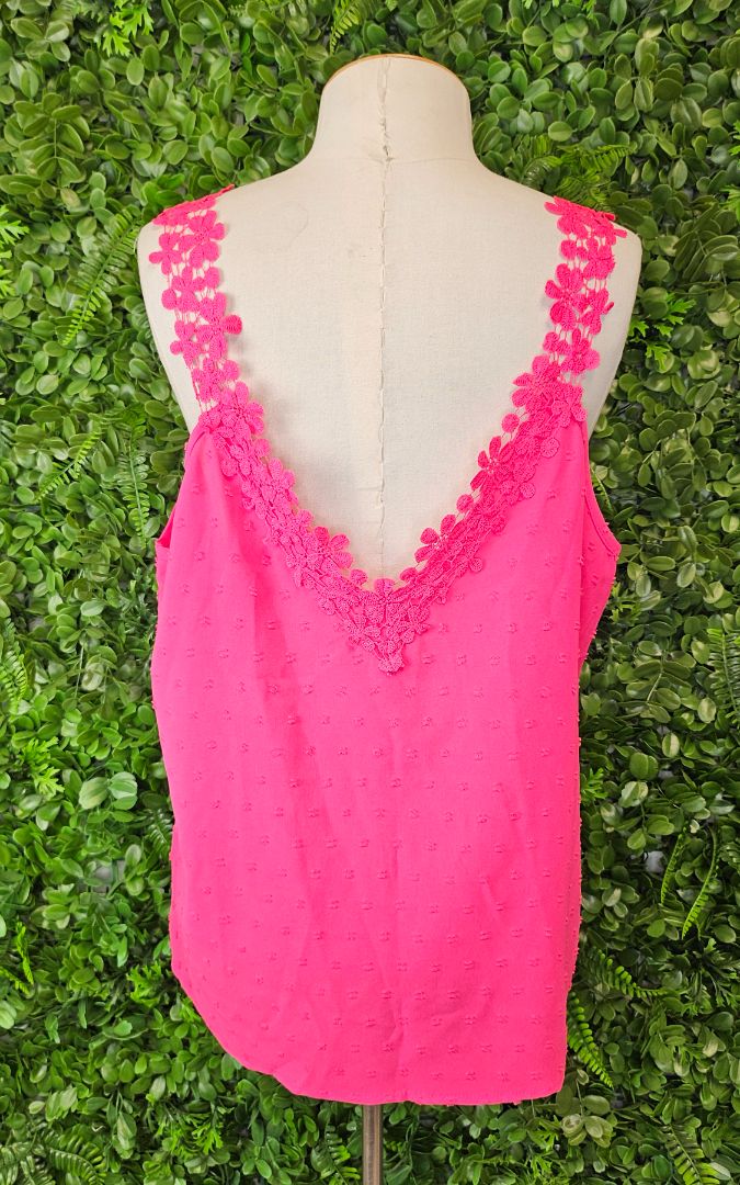 Unknown Pink Flocked Cami (14-16)