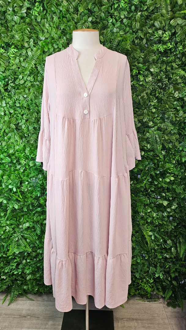 Jasmine Blush Pink Tiered Dress (10-12)