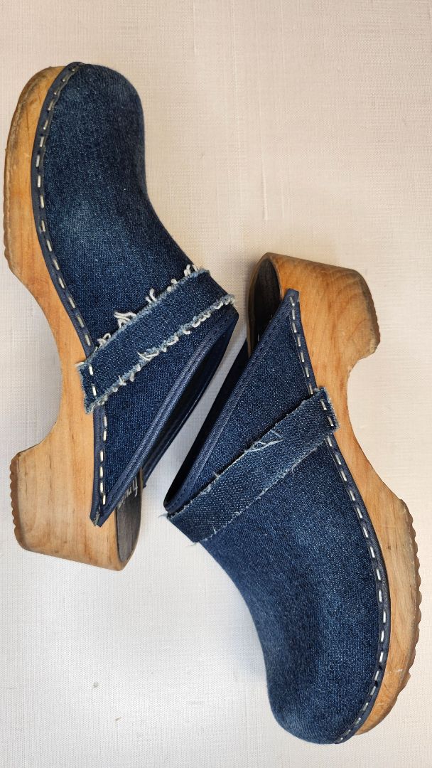 Funkis Denim Slip On Clogs (37/38)