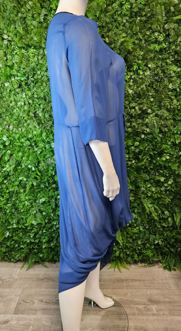 Deanne Hobbs Blue Sheer Tunic Dress (18-20)