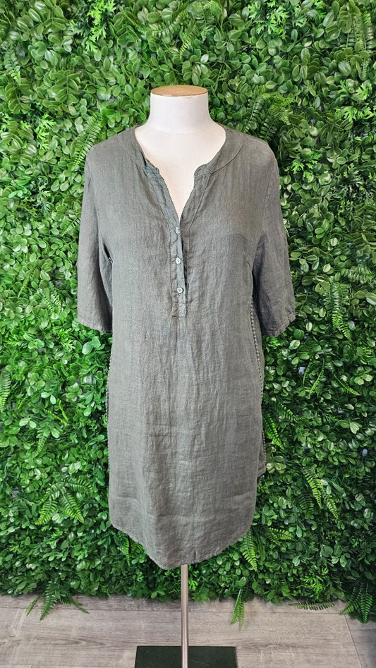 Made In Italy Khaki Tunic Dress (10)